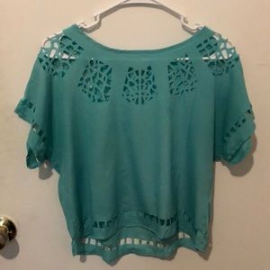 Women’s Bar 111 aqua blouse. Size XS